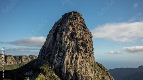 timelapse of roque agando la gormera with beautiful sky photo