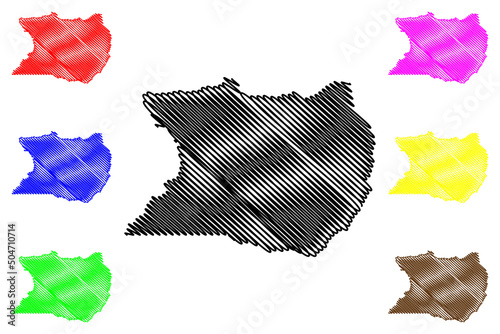 Marechal Thaumaturgo municipality (Acre state, Municipalities of Brazil, Federative Republic of Brazil) map vector illustration, scribble sketch Marechal Thaumaturgo map