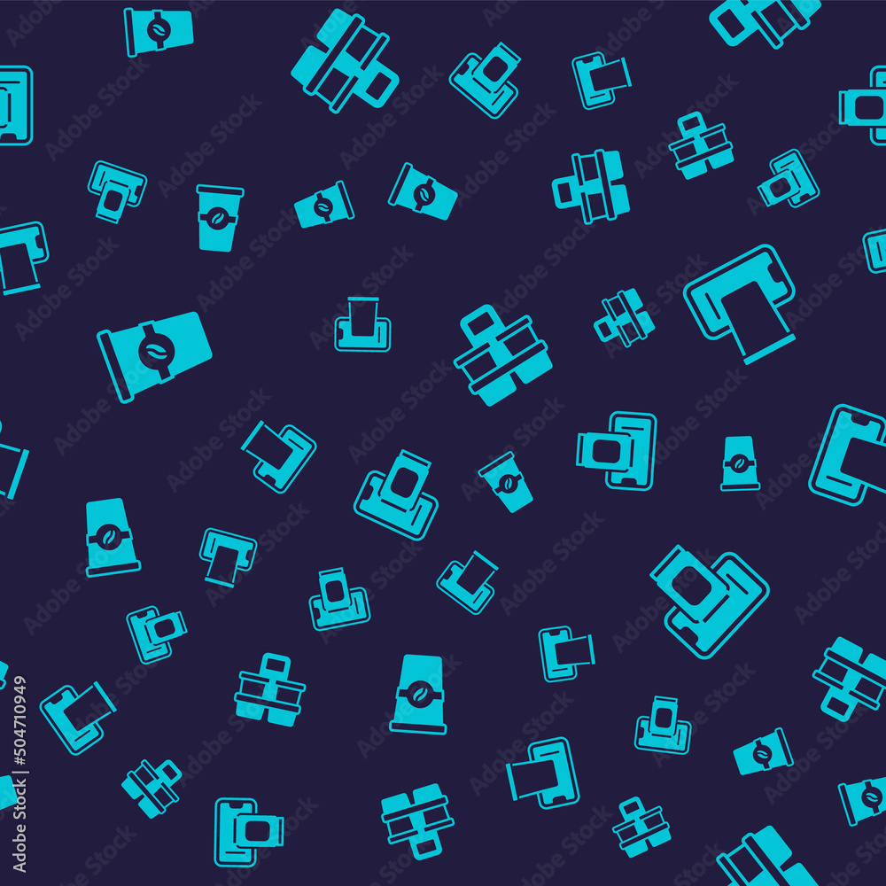 Set Coffee cup to go, Food ordering on mobile, and on seamless pattern. Vector Set Coffee cup to go, Food ordering on mobile, and on seamless pattern. Vector