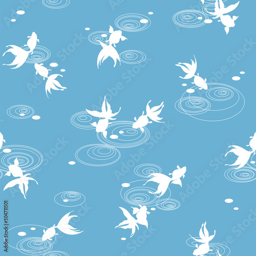 Beautiful and elegant goldfish water crest pattern,