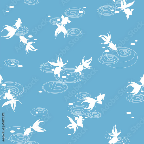 Beautiful and elegant goldfish water crest pattern 