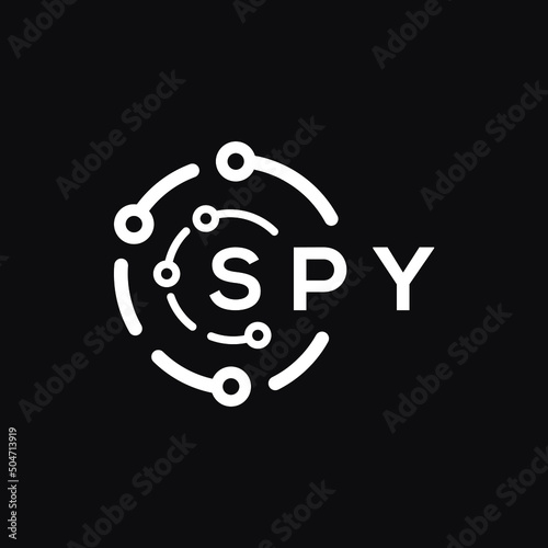 SPY technology letter logo design on black  background. SPY creative initials technology letter logo concept. SPY technology letter design.
