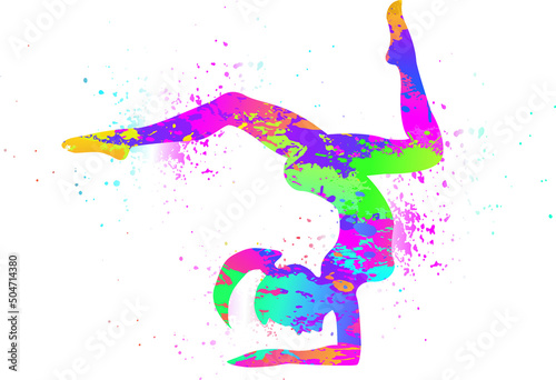 Yoga logo design. Colorful Sport Fitness Concept. Vector illustration.