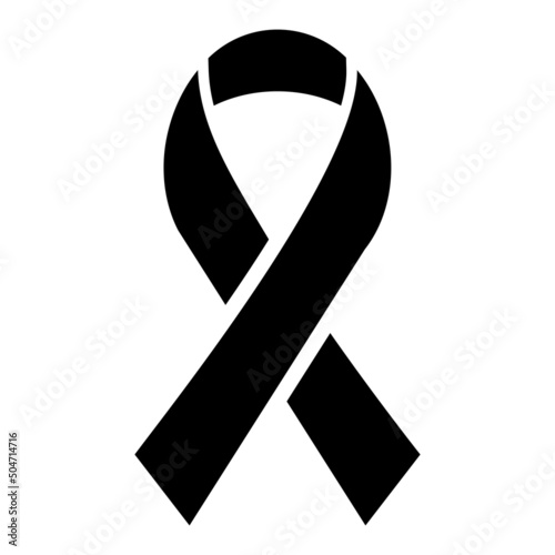 Black cancer ribbon icon. Symbol for website design, logo, app, UI. Vector illustration EPS10