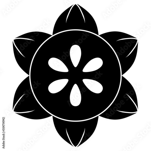 家紋です。鉄線の花といいます。