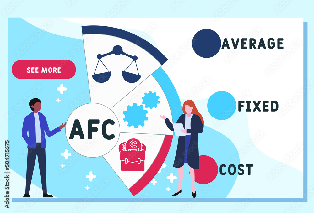 AFC - Average Fixed Cost acronym. business concept background. vector illustration concept with keywords and icons. lettering illustration with icons for web banner, flyer, landing pag AFC - Average Fixed Cost acronym. business concept background. vector illustration concept with keywords and icons. lettering illustration with icons for web banner, flyer, landing pag
