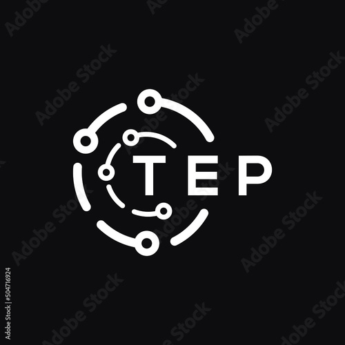 TEP technology letter logo design on black  background. TEP creative initials technology letter logo concept. TEP technology letter design.
