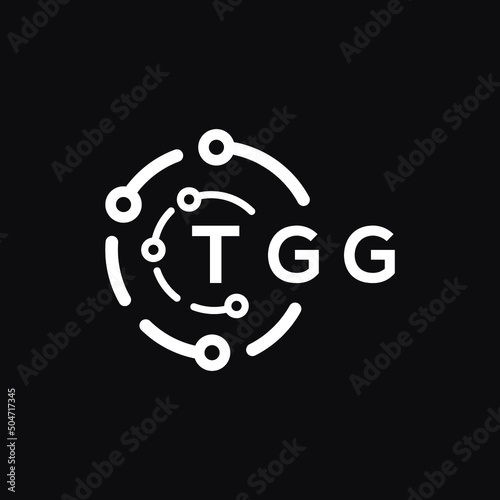 TGG technology letter logo design on black  background. TGG creative initials technology letter logo concept. TGG technology letter design.
 photo