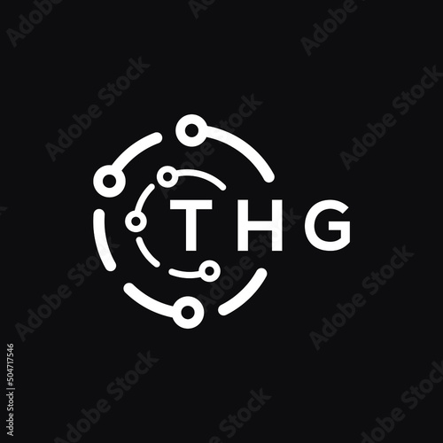 THG technology letter logo design on black  background. THG creative initials technology letter logo concept. THG technology letter design. photo