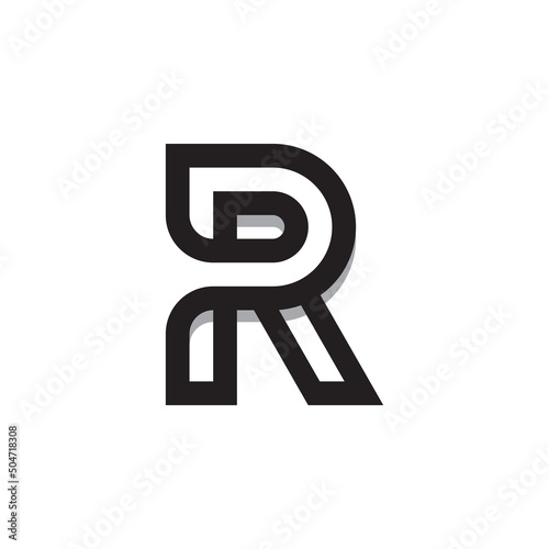 Free Download Outline Initial Letter R in Minimalistic Vector Linear style on isolated background. Simple Modern Style, Logo, Icon, Mark. - GFXLoad