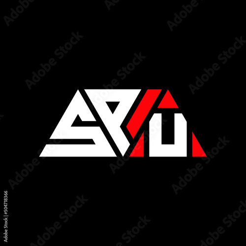 SPU triangle letter logo design with triangle shape. SPU triangle logo design monogram. SPU triangle vector logo template with red color. SPU triangular logo Simple, Elegant, and Luxurious Logo...