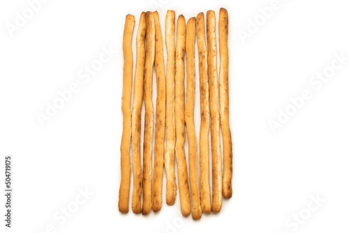 Bread sticks isolated on white background.