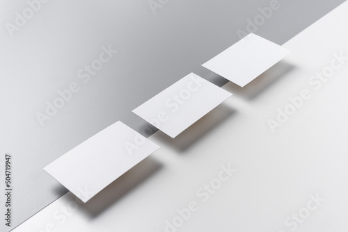 business card isolated on white, grey background