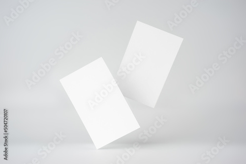 two business card isolated on white background