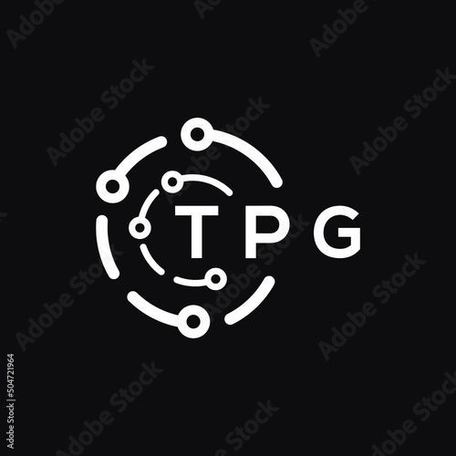 TPG technology letter logo design on black  background. TPG creative initials technology letter logo concept. TPG technology letter design.
 photo