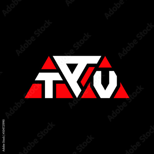 Fototapeta Naklejka Na Ścianę i Meble -  TAV triangle letter logo design with triangle shape. TAV triangle logo design monogram. TAV triangle vector logo template with red color. TAV triangular logo Simple, Elegant, and Luxurious Logo...
