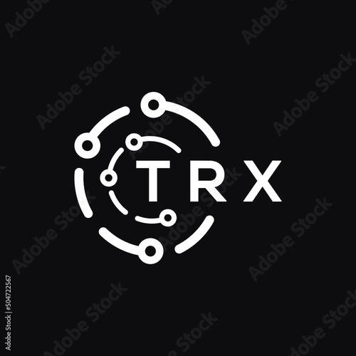 TRX technology letter logo design on black  background. TRX creative initials technology letter logo concept. TRX technology letter design.
