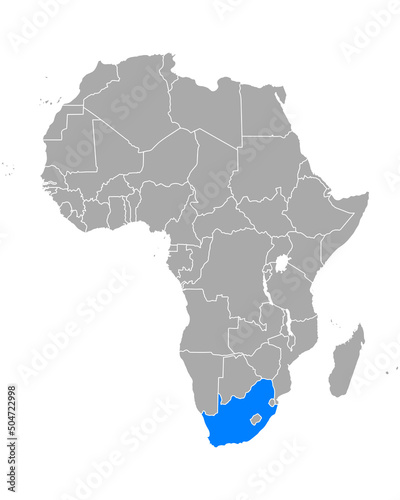 Karte von Südafrika in Afrika