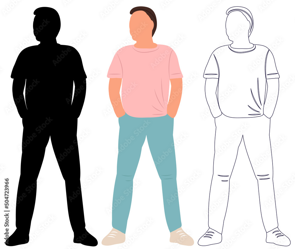 man flat design, sketch isolated man flat design, sketch isolated