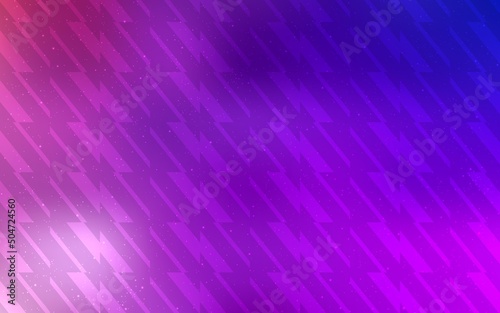 Light Purple, Pink vector background with straight lines. Colorful shining illustration with lines on abstract template. Template for your beautiful backgrounds.