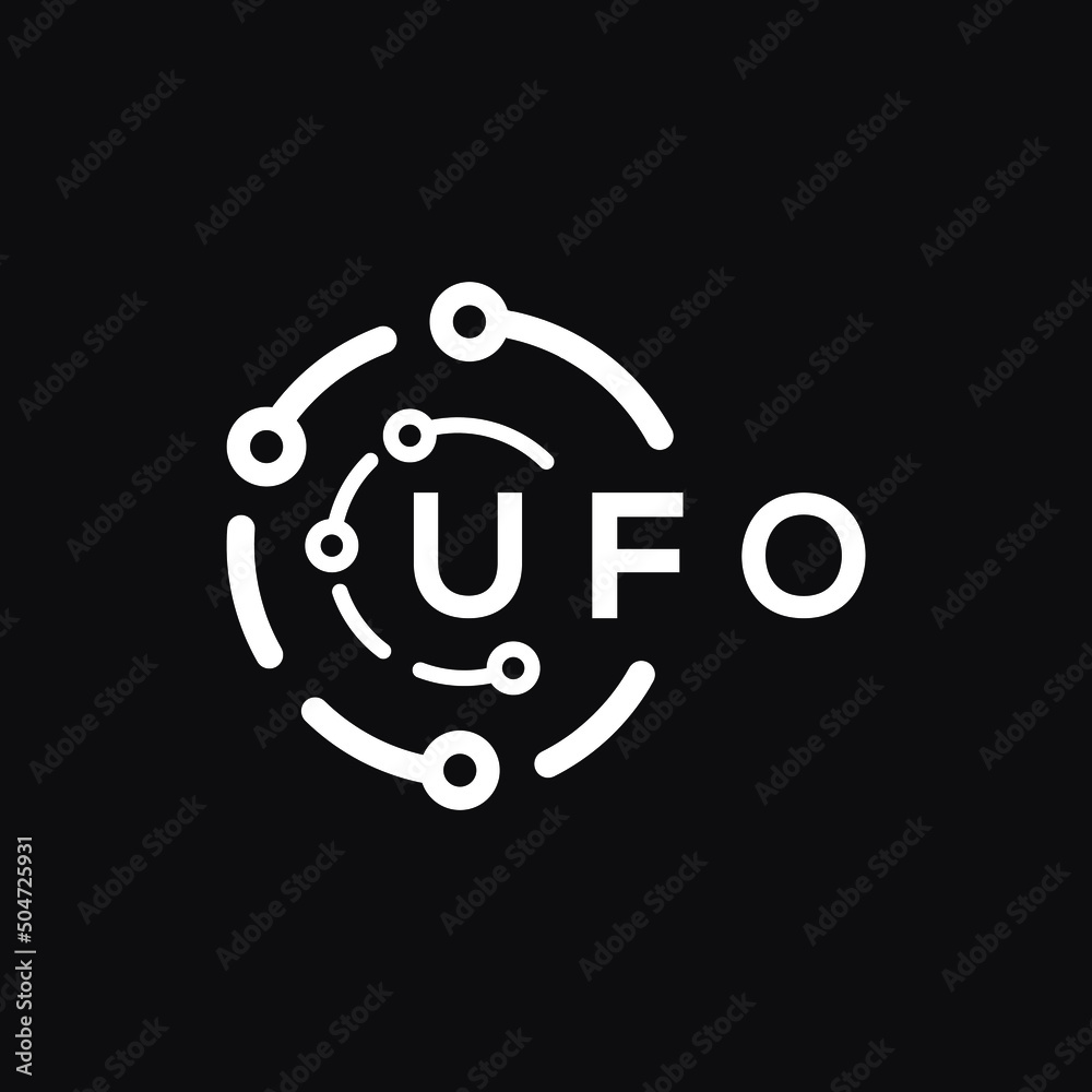 UFO technology letter logo design on black background. UFO creative initials technology letter logo concept. UFO technology letter design. UFO technology letter logo design on black background. UFO creative initials technology letter logo concept. UFO technology letter design.