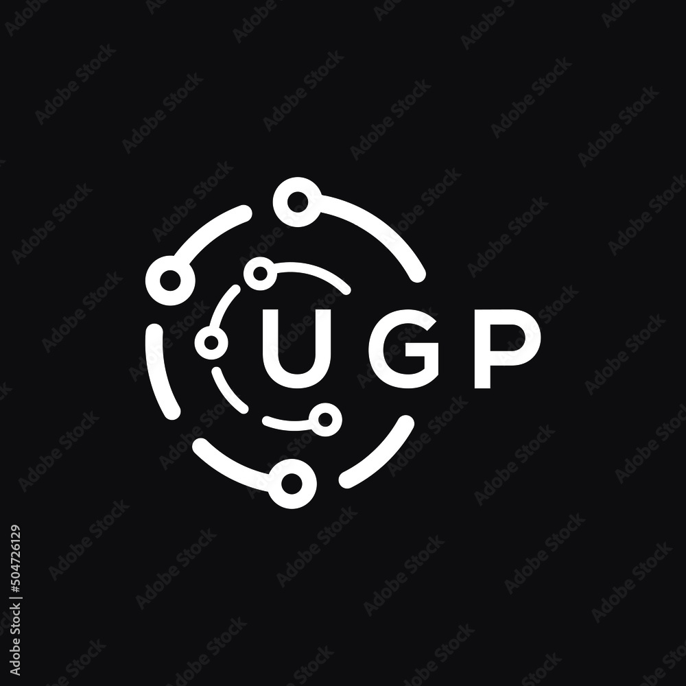 UGP technology letter logo design on black  background. UGP creative initials technology letter logo concept. UGP technology letter design.