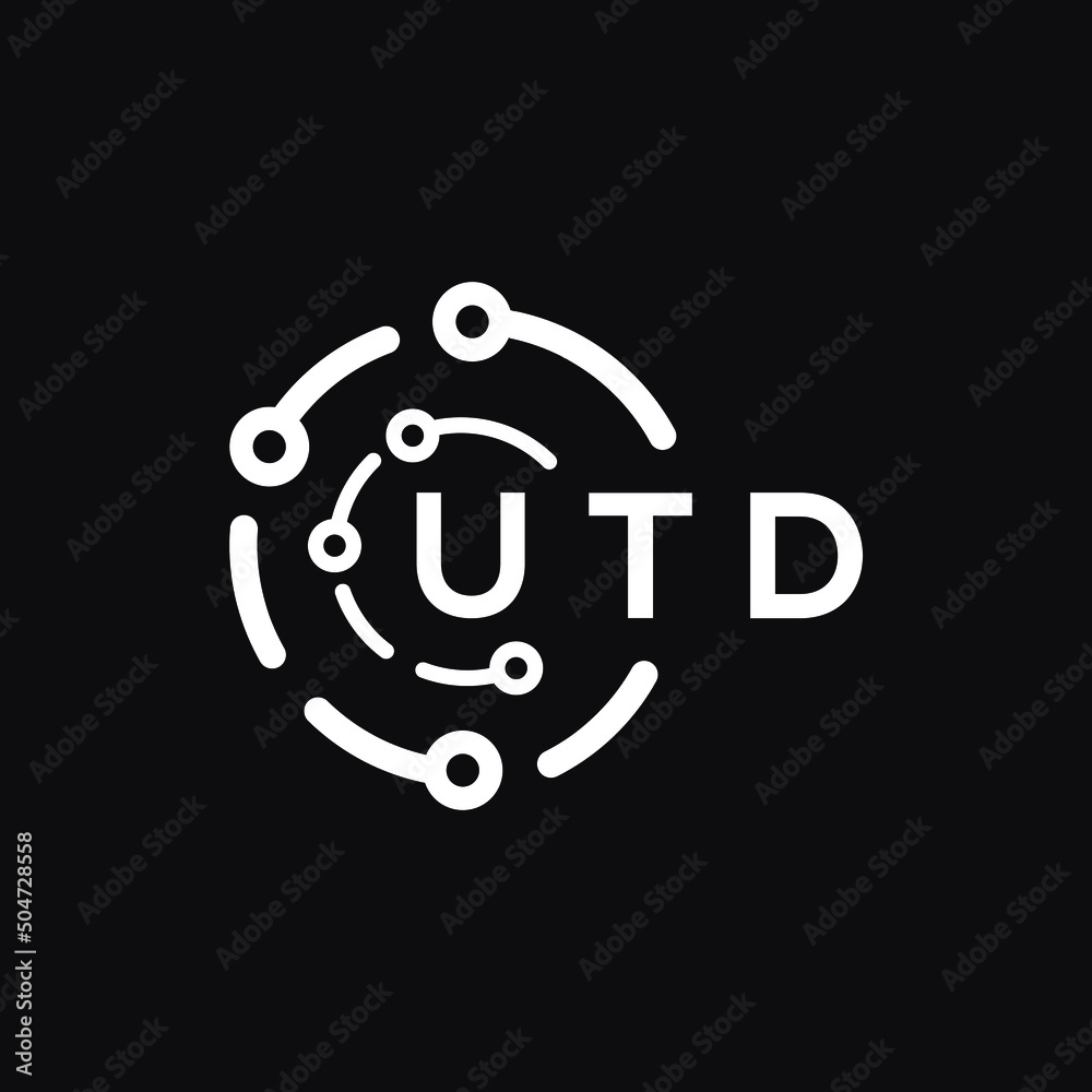 UTD technology letter logo design on black background. UTD creative initials technology letter logo concept. UTD technology letter design. UTD technology letter logo design on black background. UTD creative initials technology letter logo concept. UTD technology letter design.