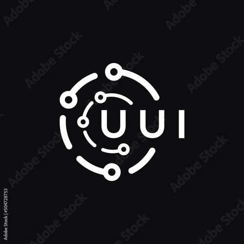 UUI technology letter logo design on black background. UUI creative initials technology letter logo concept. UUI technology letter design.