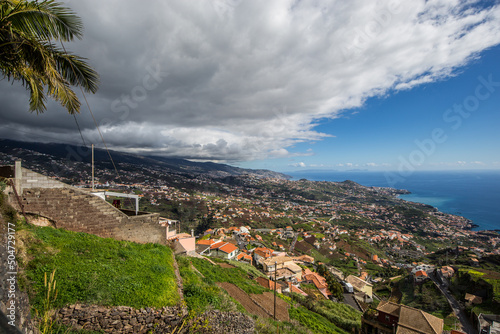 Madeira with clouds and view on atlantic ocean
