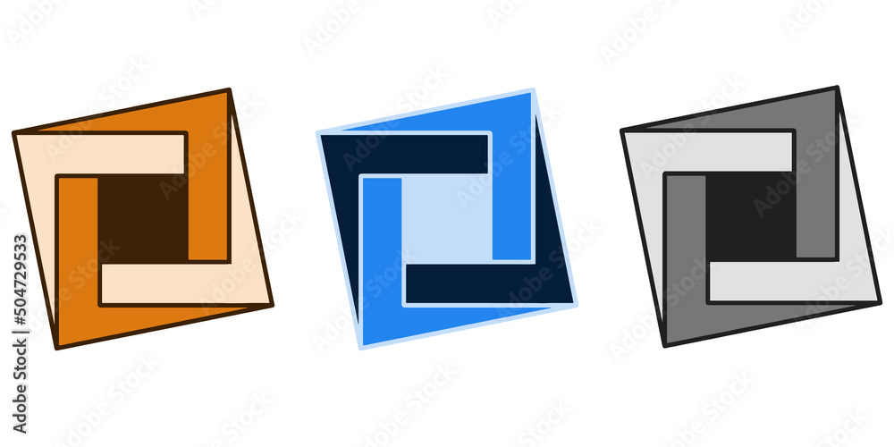 three multi-colored squares of irregular shape three multi-colored squares of irregular shape