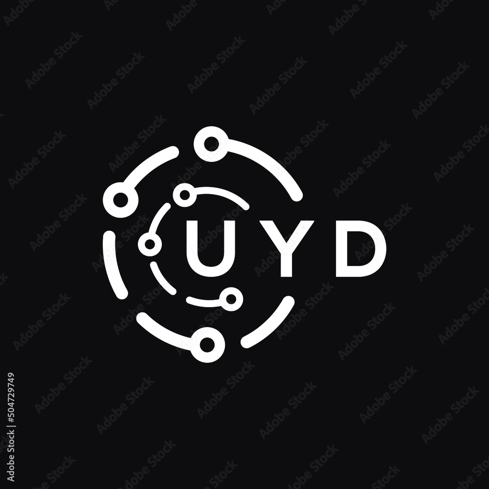 UYD technology letter logo design on black background. UYD creative initials technology letter logo concept. UYD technology letter design. UYD technology letter logo design on black background. UYD creative initials technology letter logo concept. UYD technology letter design.