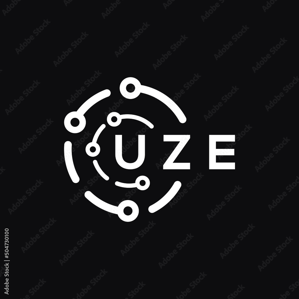 UZE technology letter logo design on black background. UZE creative initials technology letter logo concept. UZE technology letter design. UZE technology letter logo design on black background. UZE creative initials technology letter logo concept. UZE technology letter design.