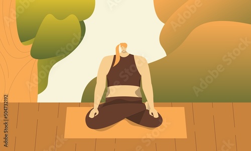 A Woman Doing Yoga Lotus Position