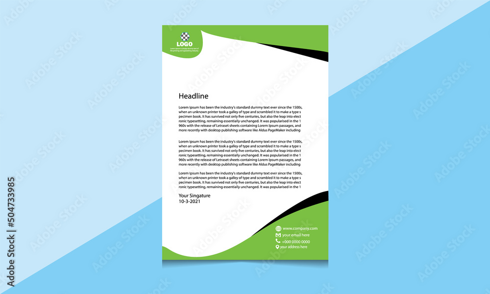 Creative Modern Business Letterhead Design Template
Creative Modern Business Letterhead Design Template
