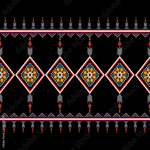 Ethnic seamless pattern traditional Design for clothing,background,carpet,wallpaper,wrapping,Batik,fabric,Vector illustration.embroidery style.