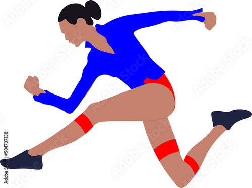 girl athlete, girl runner, athlete jumping