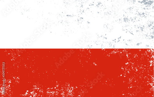  Vector illustration of the Poland flag with a grunge effect