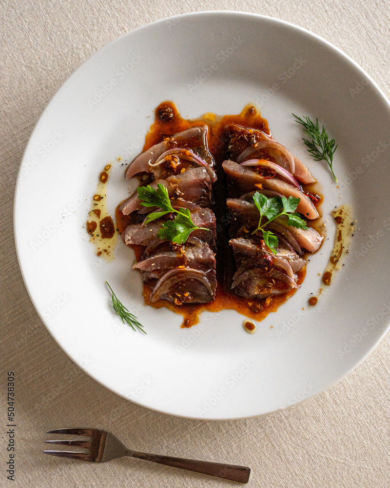High angle view of food on a plate High angle view of food on a plate