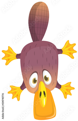 Cartoon platypus illustration isolated