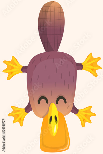 Cartoon platypus illustration isolated photo