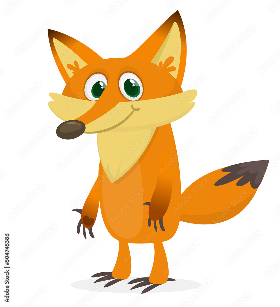 Fototapeta premium Cute cartoon fox character. Vector illustration isolated
