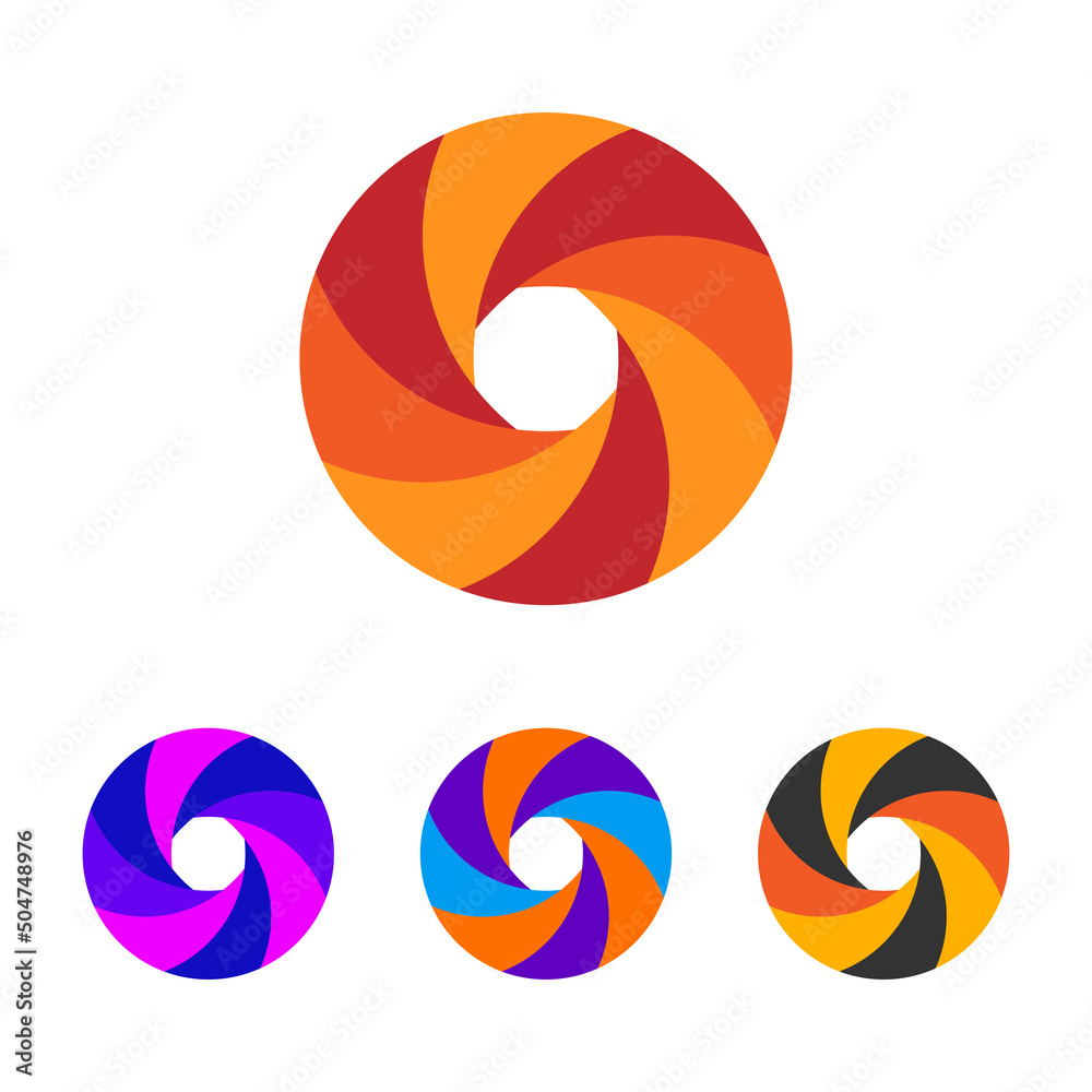 Set of abstract round templates for business logo Set of abstract round templates for business logo