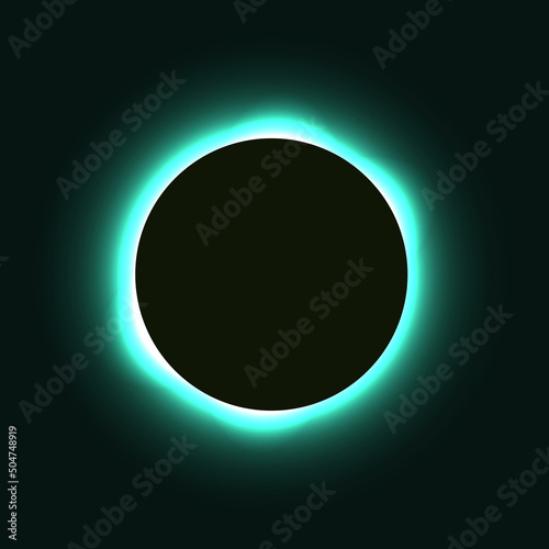 Eclipse of Sun, Circle with Crown. Vector Design Fototapet