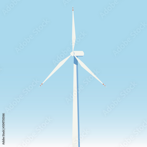Alternative sources of energy. Green energy. Windmills. Vector flat illustration.