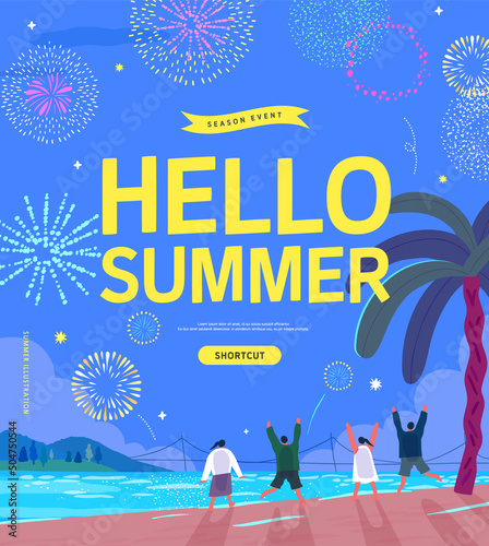 summer shopping event illustration. Banner
