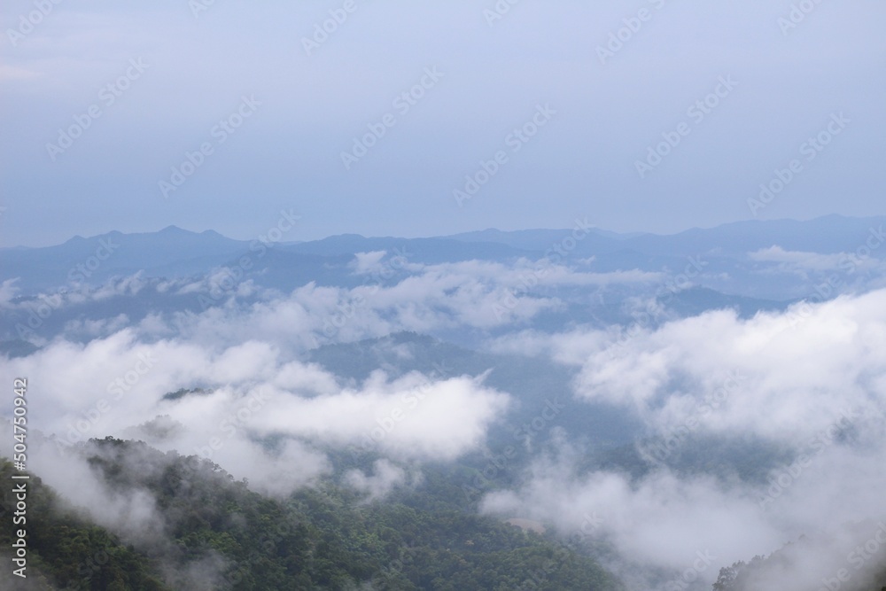 clouds over the mountains