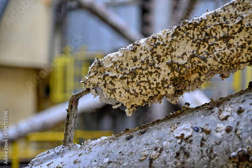 Foto Worn zink anode on steel structure