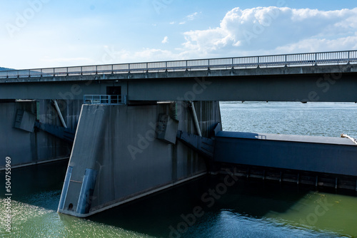 A flood control dam on the Danube protects Vienna from floods