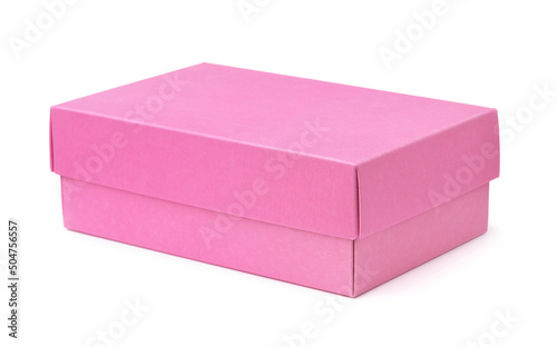Foto Closed blank pink cardboard box