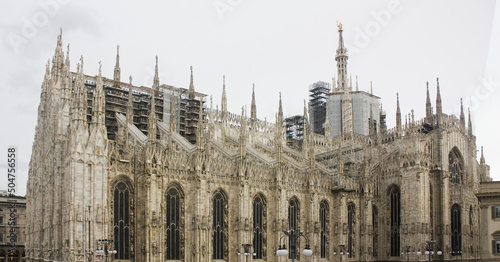 Fragment of Milan Cathedral (Duomo di Milano) in Milan 